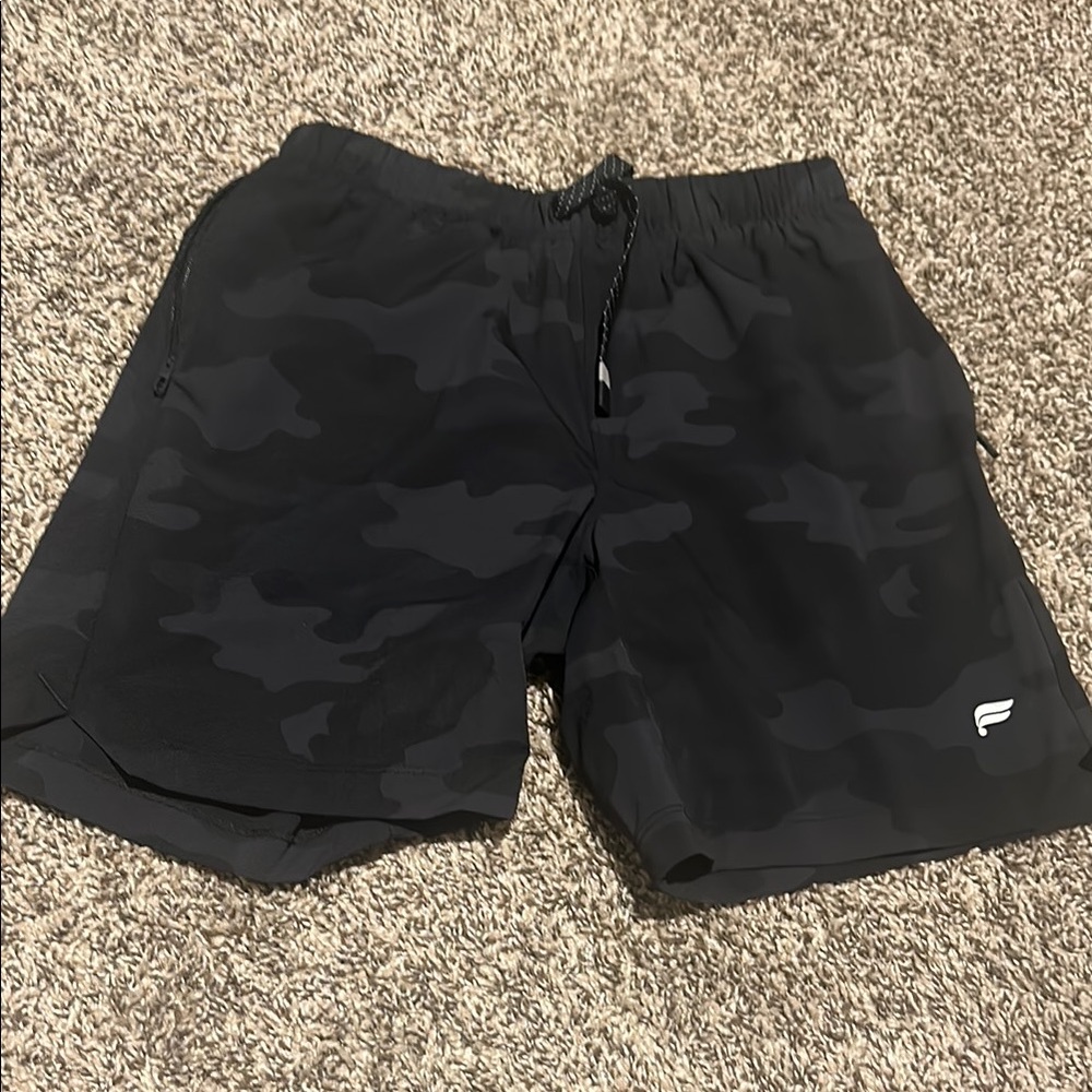 Fabletics Black Camo Athletic Shorts
